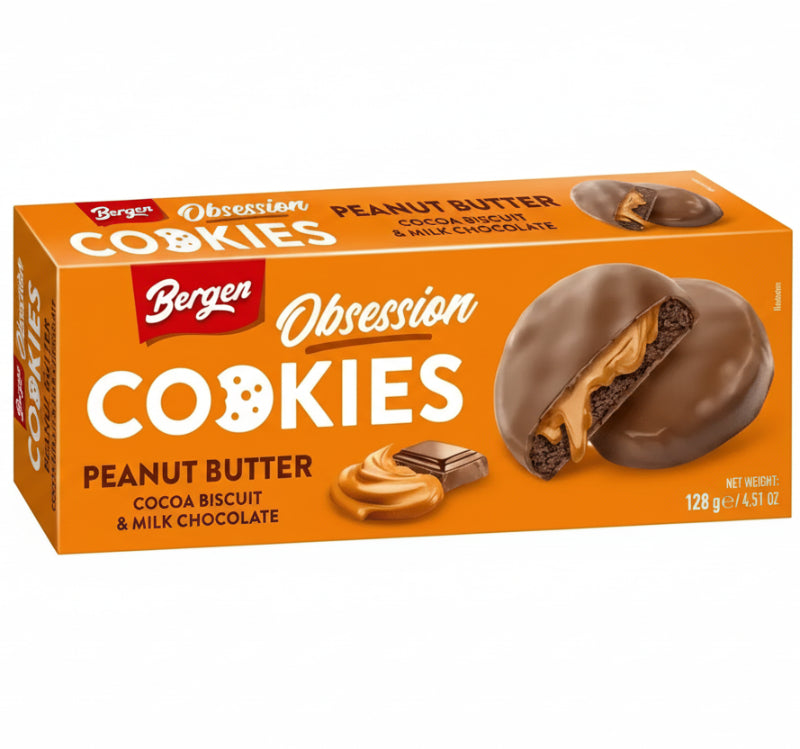 Bergen Cookies Cioccolato e Burro di Arachidi 128g