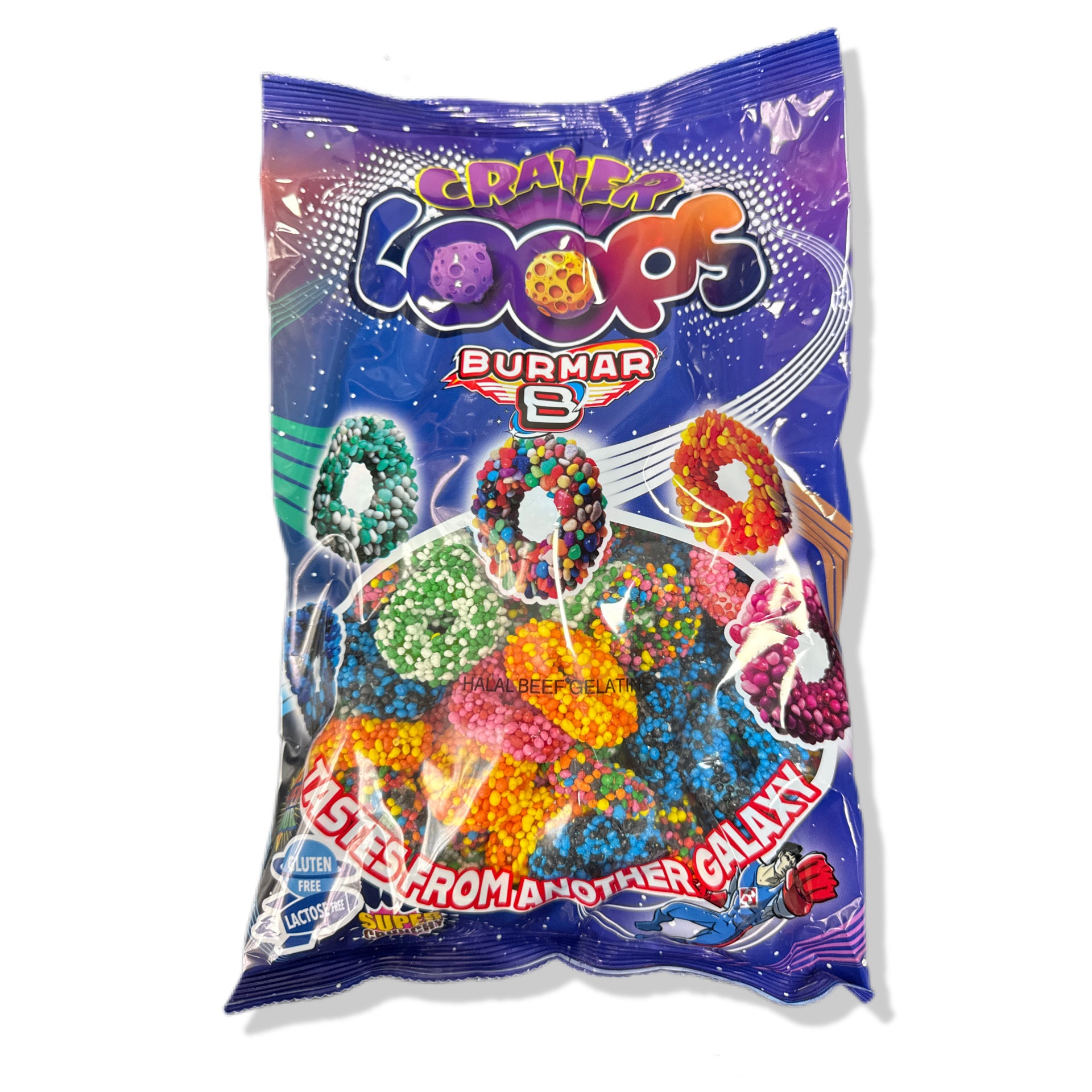 Crater Loops - Aros Aciditos 5 Sabores Burmar - Sin Gluten, Sin Lactosa y Halal | Formato Bolsa 1KG
