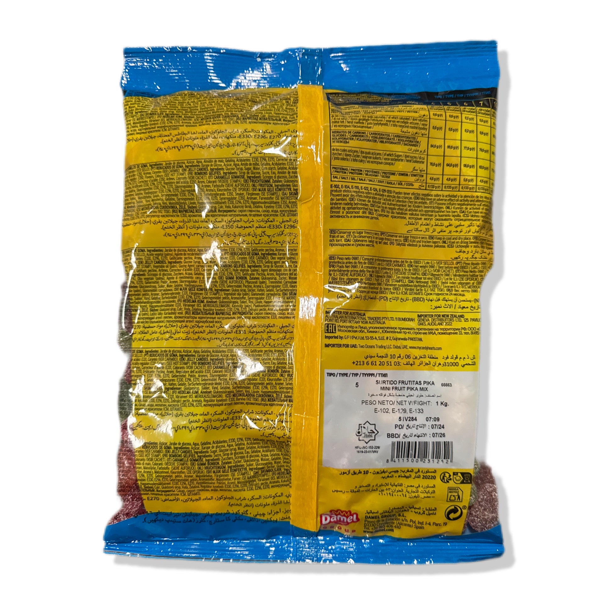 Surtido Mini Frutitas Pika Sin Gluten Damel | Formato Bolsa 1KG
