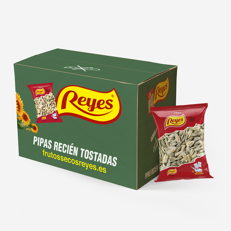 Pipas Reyes - Girasol Aguasal 130g | Caja Expositor con 8 Unidades