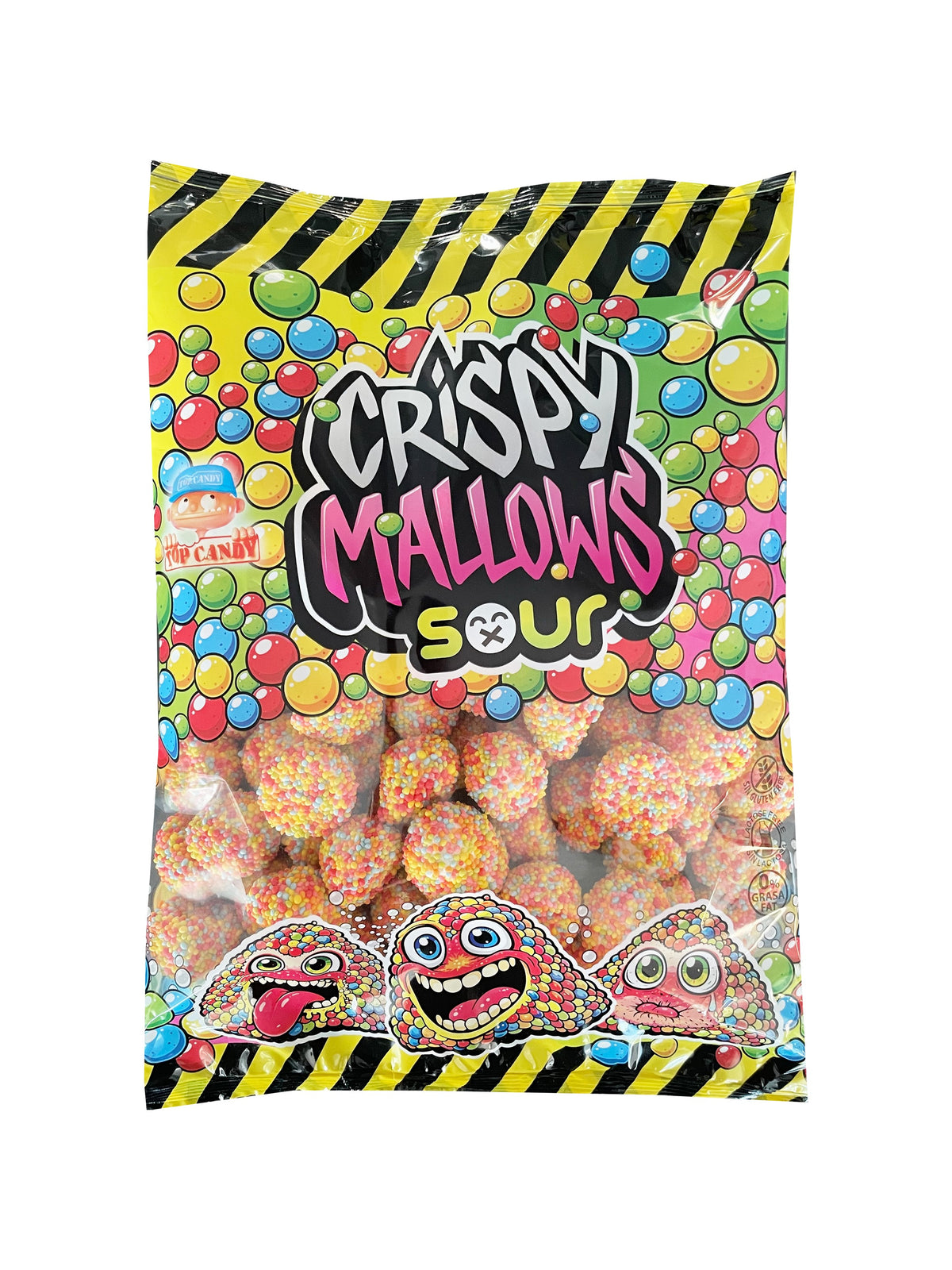 Crispy Sour Mallow - Sabor Vainilla con Confetti Tutti Frutti - SIN GLUTEN | Formato Bolsa 1KG