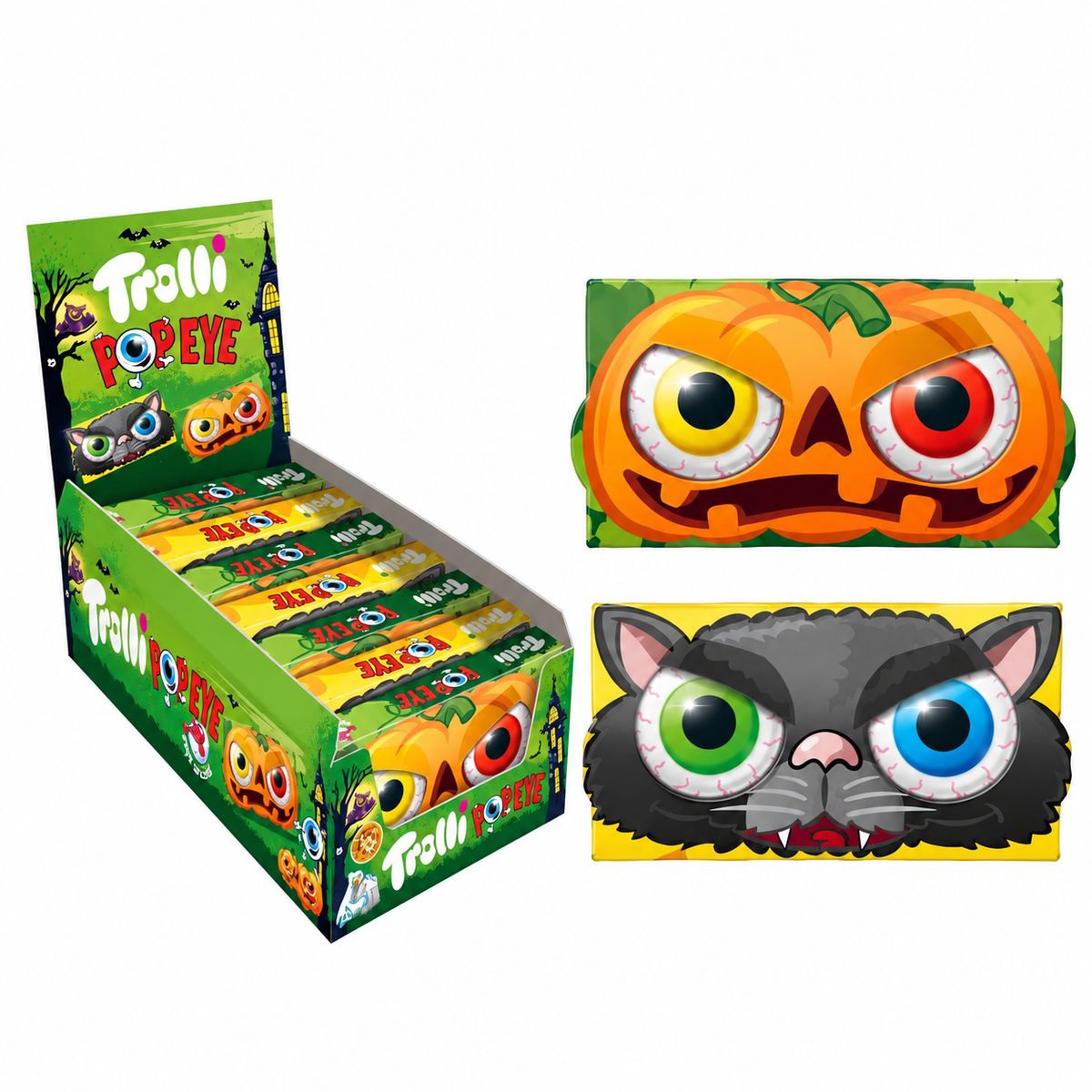 Trolli Halloween Pop Eye RELLENOS - 7 Paquetes Con 2 Unidades en su interior
