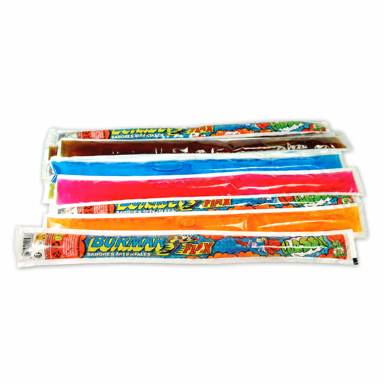 BURMAR FLAX SABORES CLASICOS: Tropical, Cola, Fresa, Naranja, Frambuesa y Limón