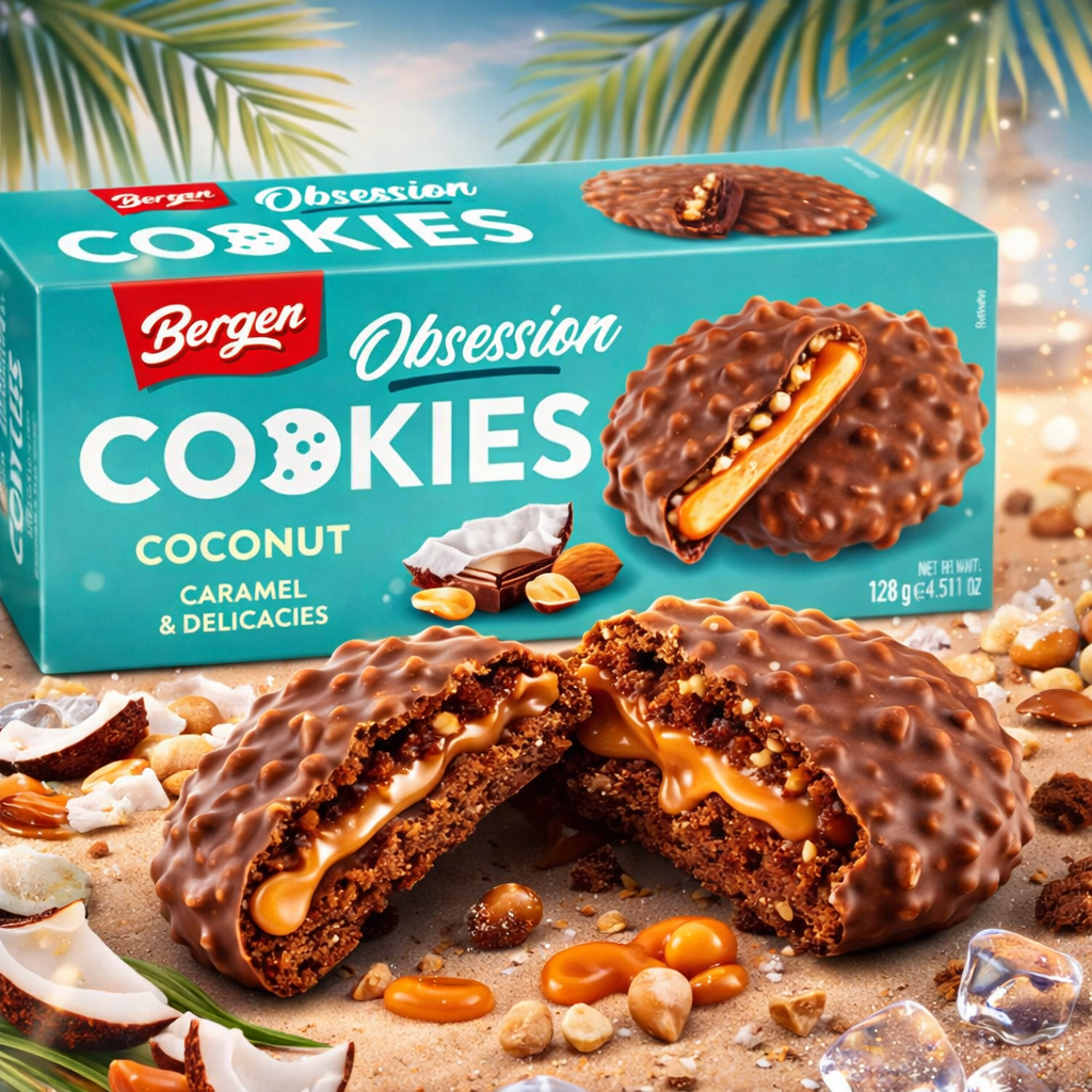 Caja Galletas Bergen Obsession Coco  | Formato 18 Uds