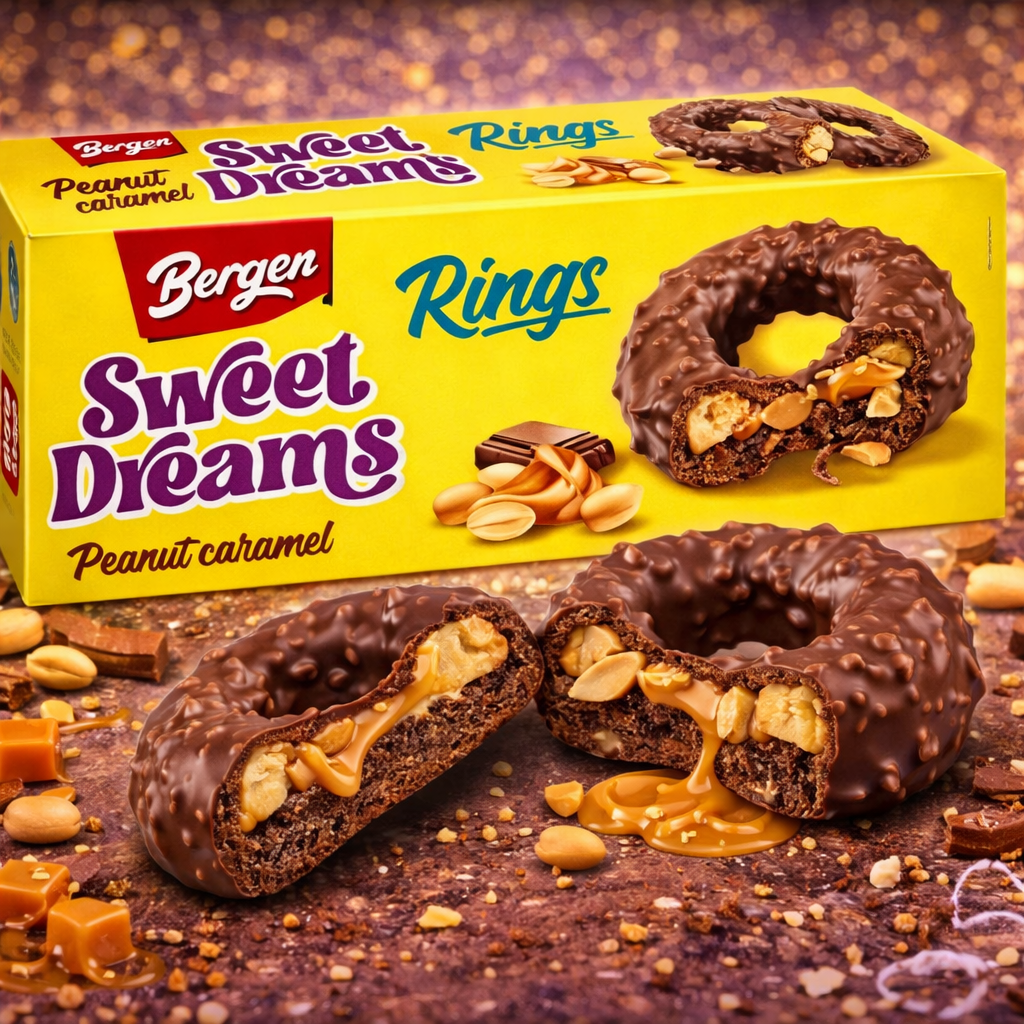 Caja Galletas Bergen Aros de Chocolate con Caramelo y Cacahuete | Formato 18 Uds