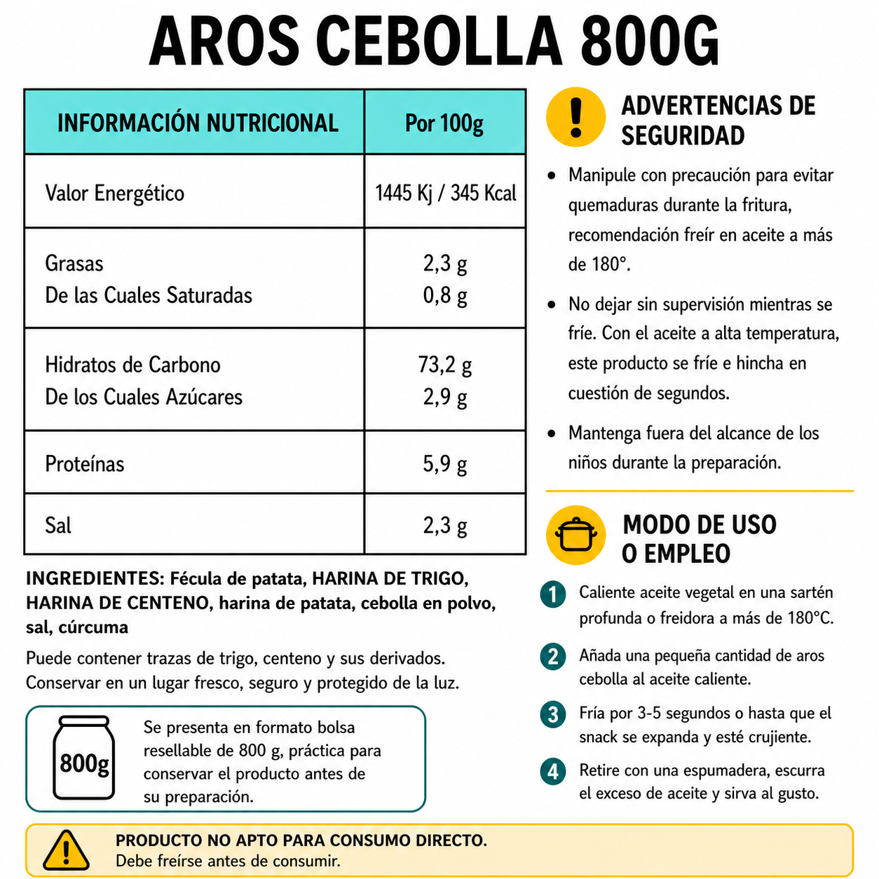 Aros Cebolla - Snacks Para Freír En Casa | Formato Tarro 750G