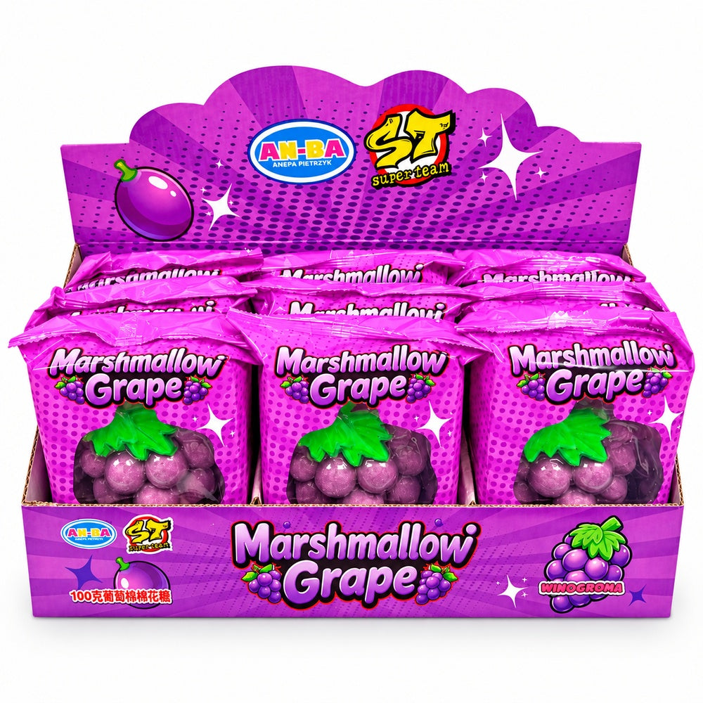 Marshmallow Uva Gigante | Formato 9 Unidades x 100G — Fondo blanco