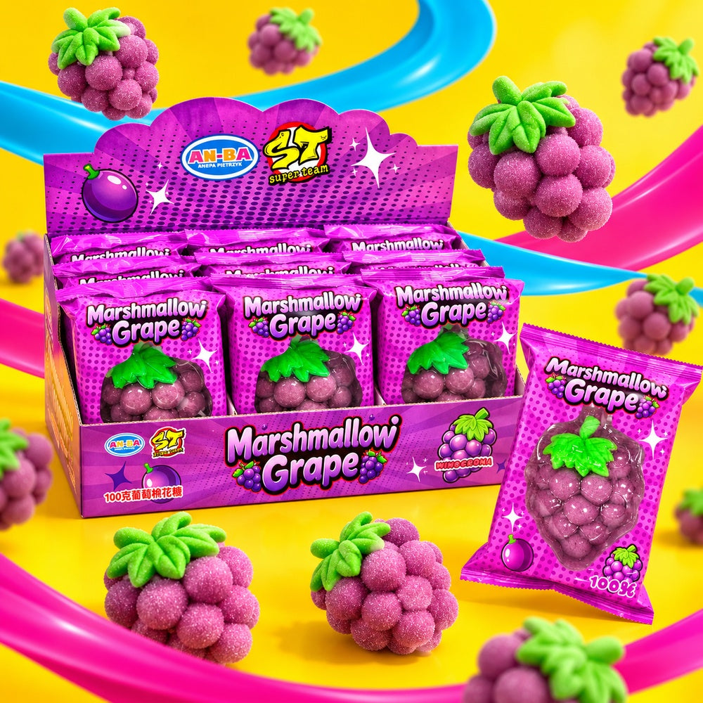 Marshmallow Uva Gigante | Formato 9 Unidades x 100G — Creatividad publicitaria