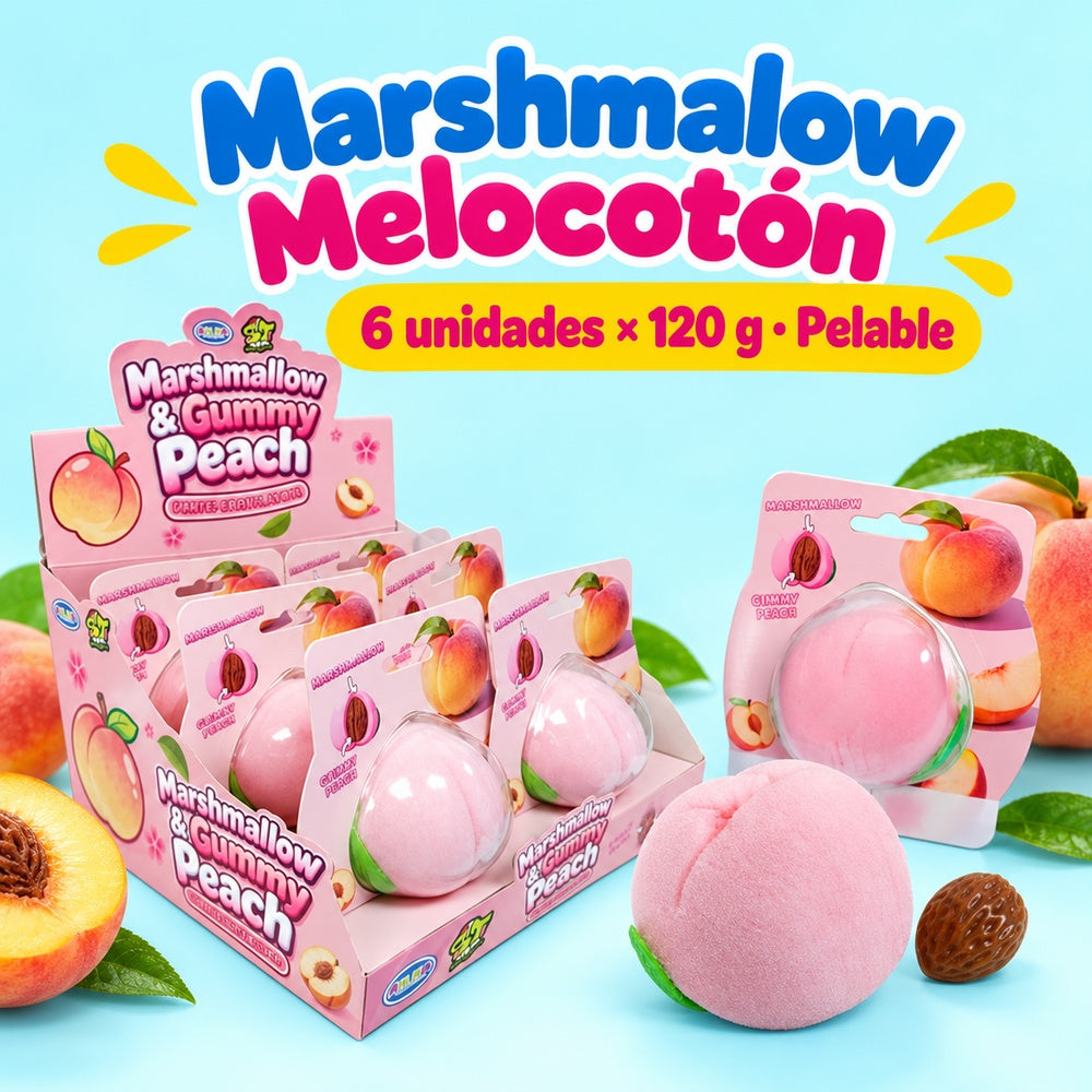 Marshmallow Gigante Melocotón Pelable | Contiene 6 Unidades x 120G — Información del producto