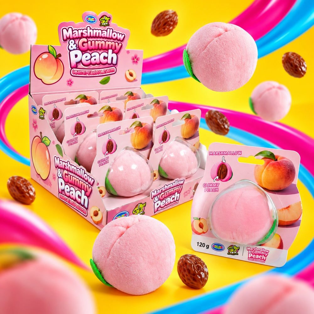 Marshmallow Gigante Melocotón Pelable | Contiene 6 Unidades x 120G — Creatividad publicitaria