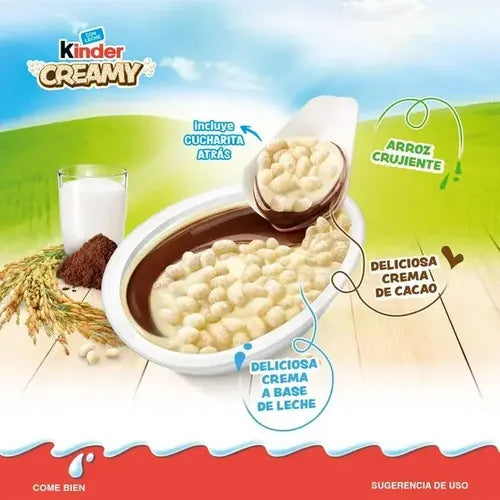 Kinder Creamy 19G con Arroz Crujiente Inflado - Contiene 24 Unidades