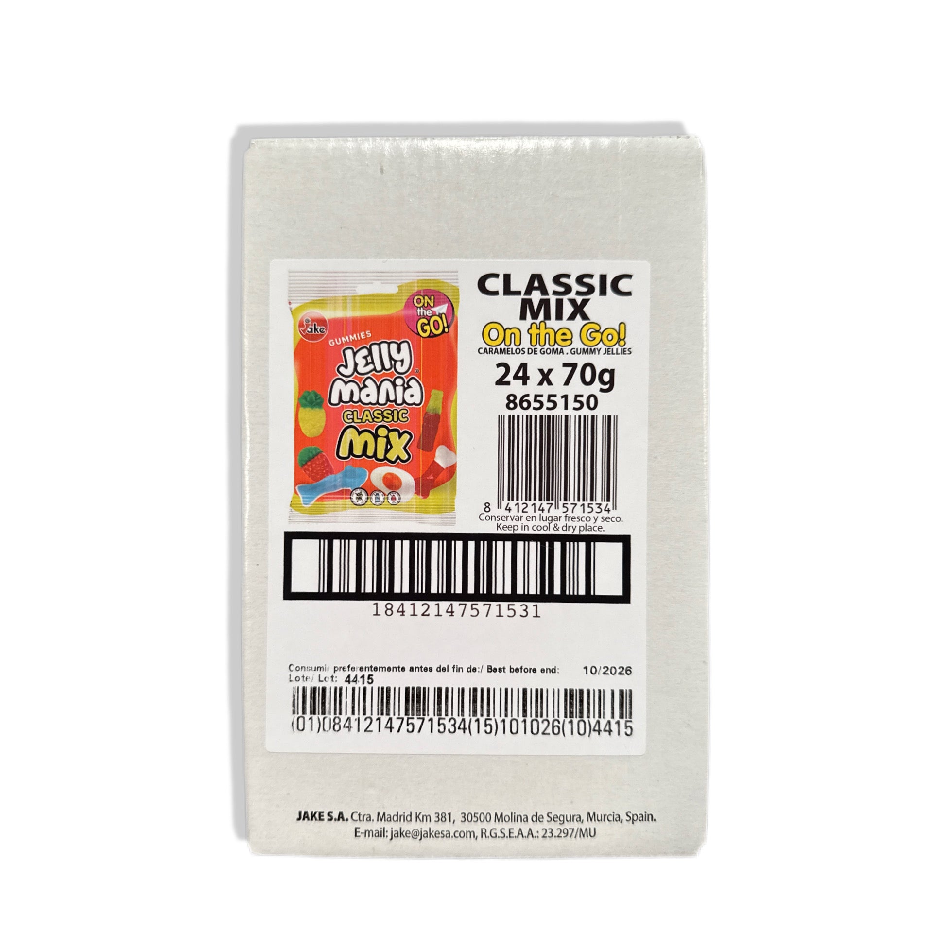 Jellymania OTG Clásico Jake | Formato 24 Bolsas 70G