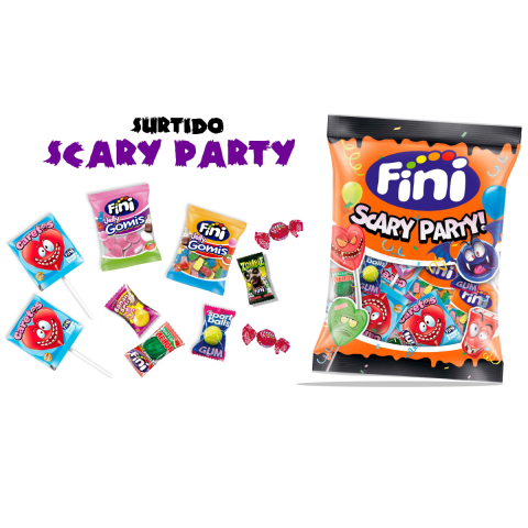 Fini Scary Party Mix | Surtido de Dulces con Gominolas, Geles, Piruletas y Chicles | Golosinas y Chuches para Halloween, Cumpleaños y Regalos, 200g
