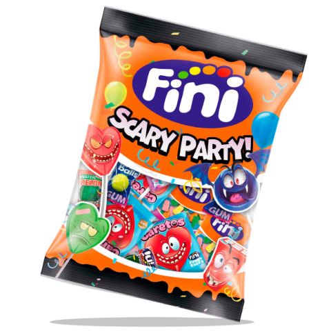 Fini Scary Party Mix | Surtido de Dulces con Gominolas, Geles, Piruletas y Chicles | Golosinas y Chuches para Halloween, Cumpleaños y Regalos, 200g