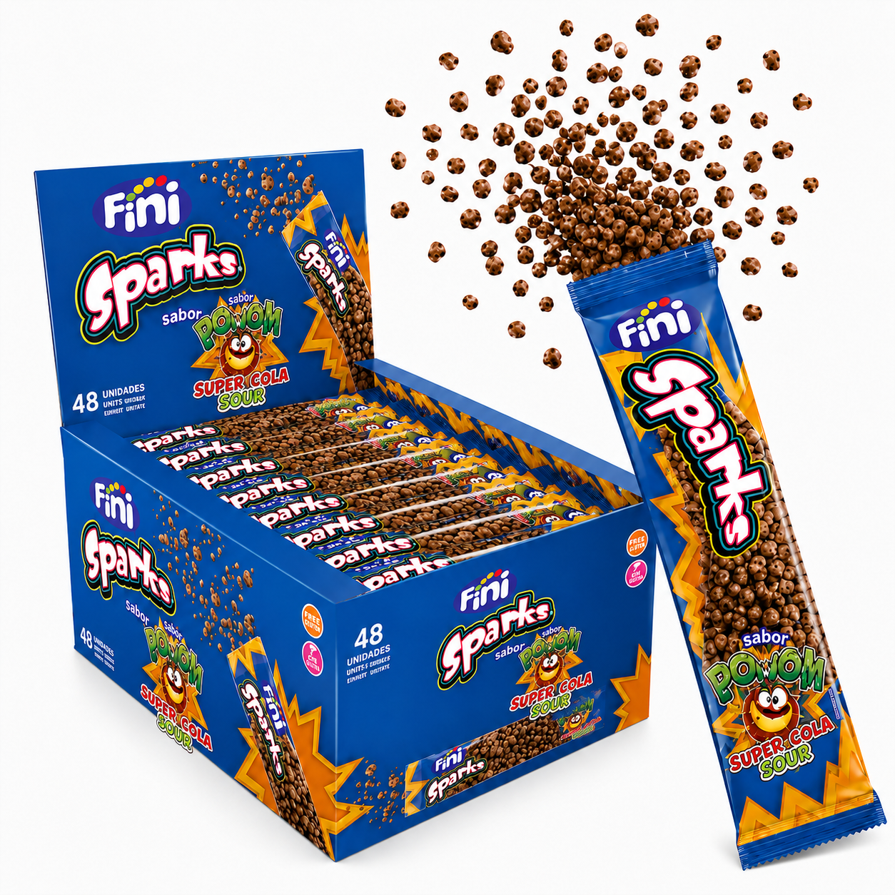 Fini Sparks Cola - Mini Caramelos Aciditos 