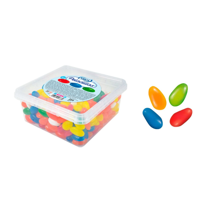 Peladillas Colores Surtidos - Alubias Grandes | Formato Tarro Reutilizable 250 Unidades