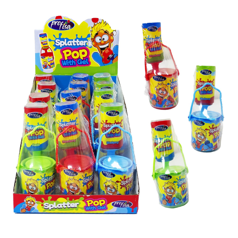 Chuche Con Forma de Cubo Con Brocha de Pintura y Gel  - Contiene 12 Unidades