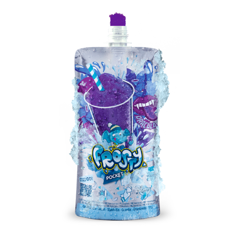 Granizada En Bolsa Individual Sabor Dracula Frosty | Formato Caja 10 Uds