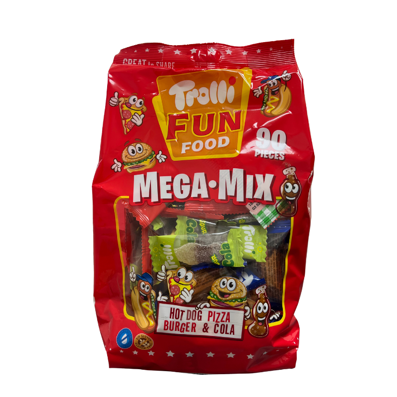 Trolli Fun Food (90Uds) | Hot Dog, Burger, Pizza, Cola | Chuches Divertidas de Trolli