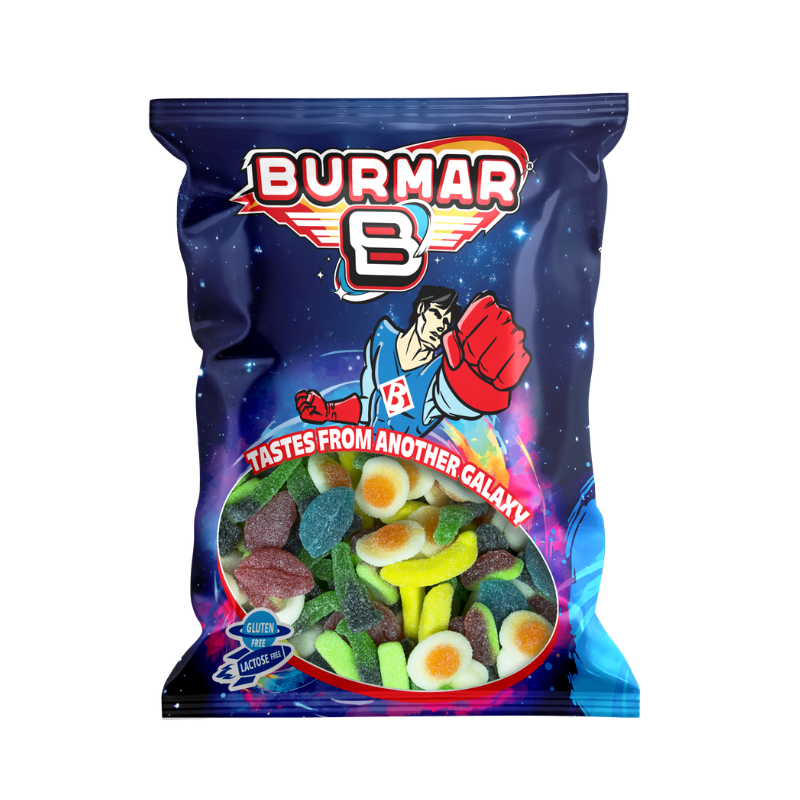 Burmar Mixto Grande Azúcar (Bolsa 1KG) - Coca Cola, Banana, Sandía y Huevo Frito