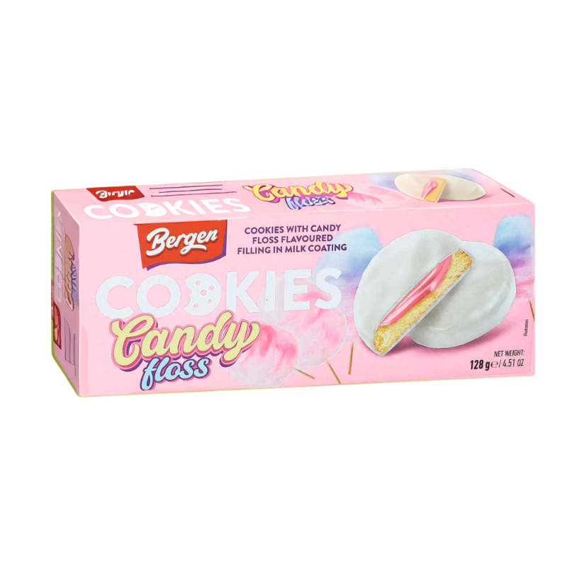Galletas Bergen Con Relleno Sabor Algodón de Azucar 128g