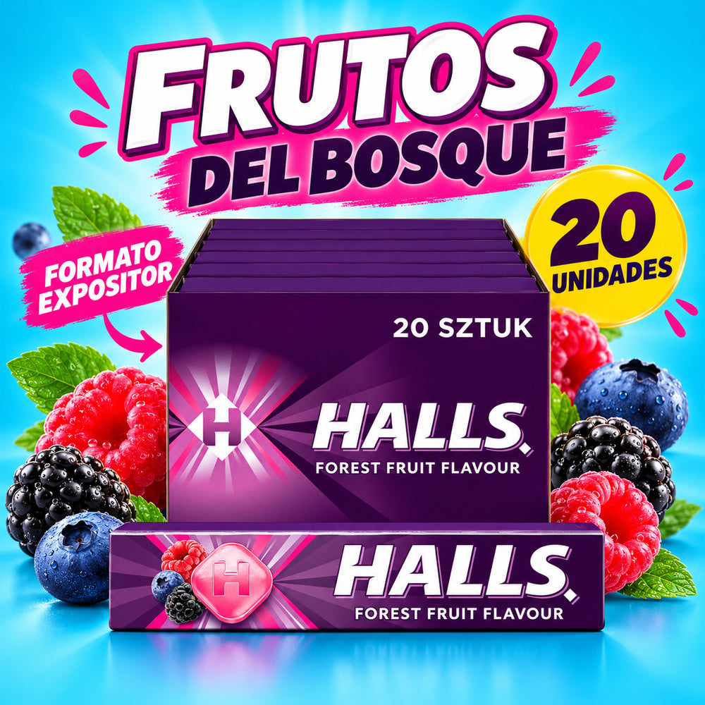 Halls Frutos del Bosque: expositor de 20 unidades