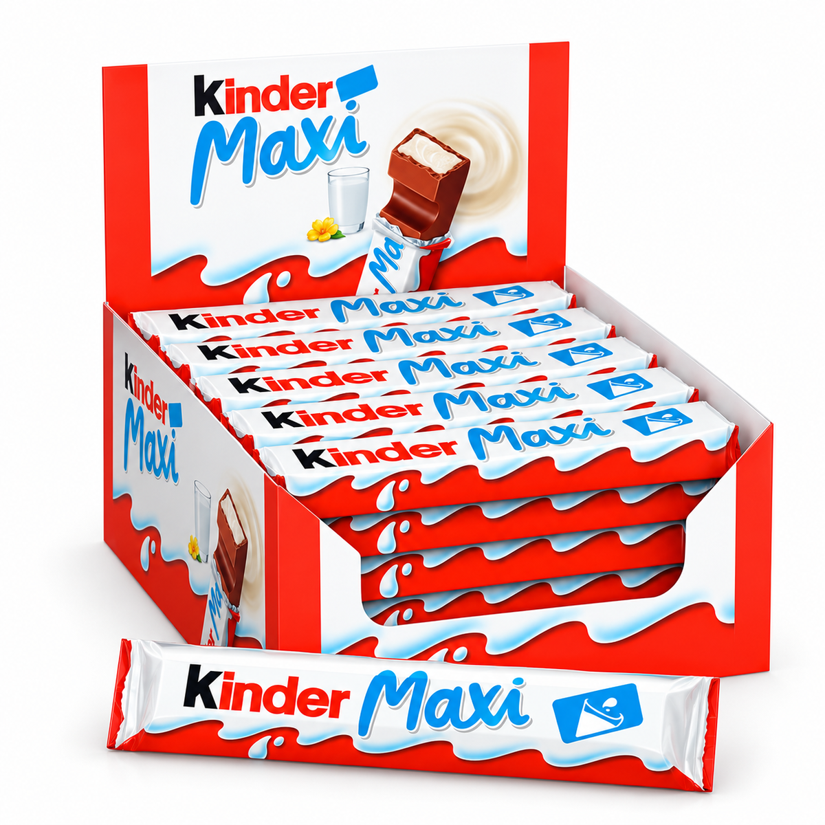 Kinder Maxi Riegel - Barrita de Chocolate (36 Uds)