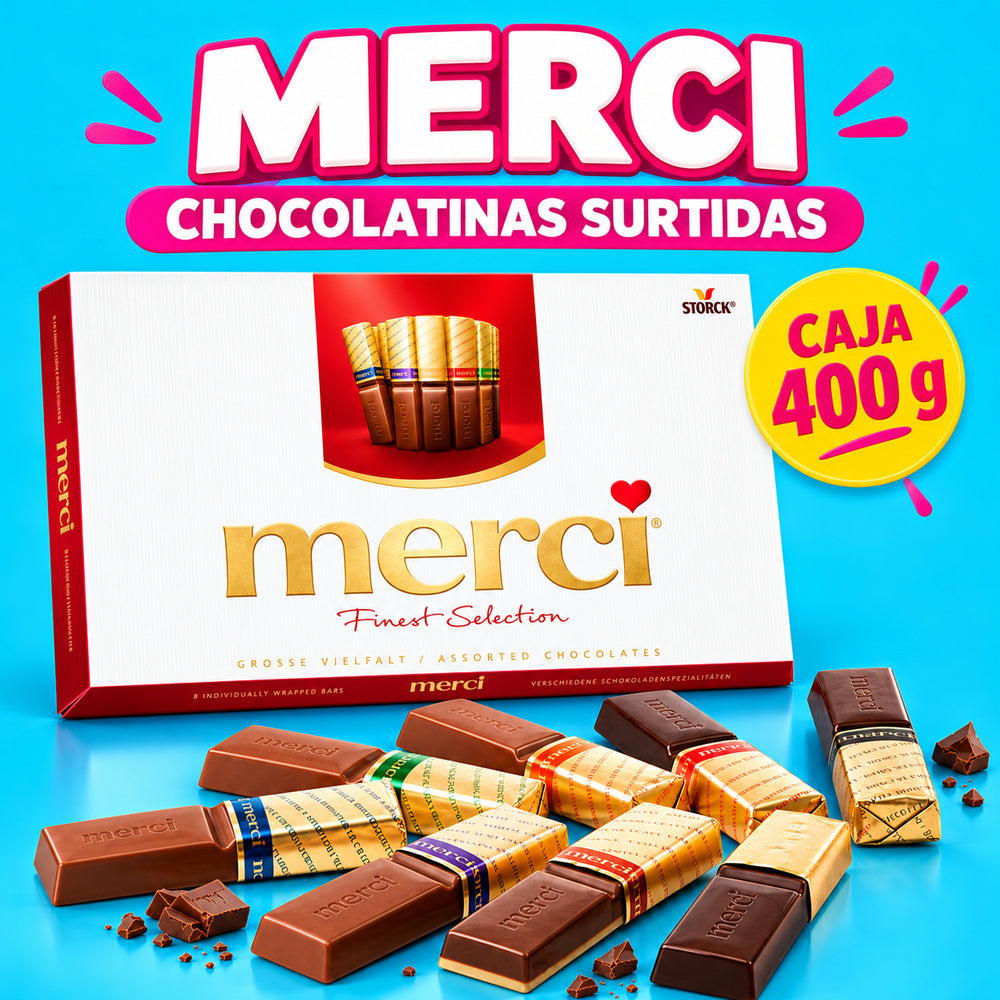 Merci Red - Chocolatinas Sabores Surtidos 400g — infografía