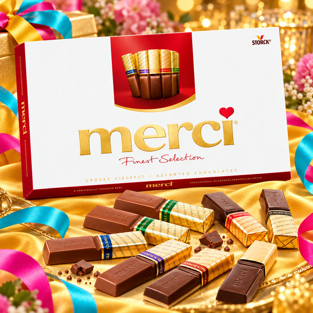 Merci Red - Chocolatinas Sabores Surtidos 400g — escena temática
