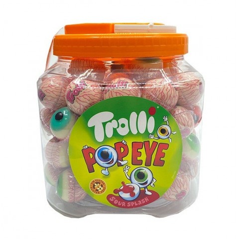 Ojos Trolli Rellenos - Fiesta Halloween | Tarro 85 Unidades