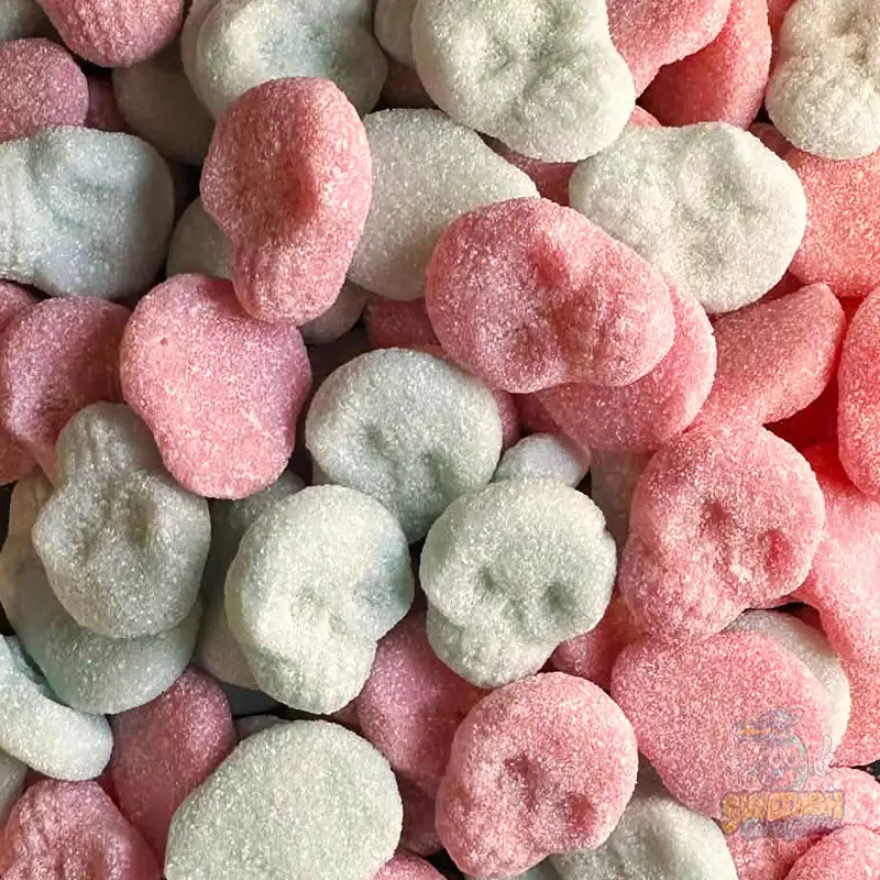 Mini Calaveras Foam Ácidas - SABOR CHICLE - "Rosas y Azules" | Formato Bolsa 2KG - Contiene 306 Unidades