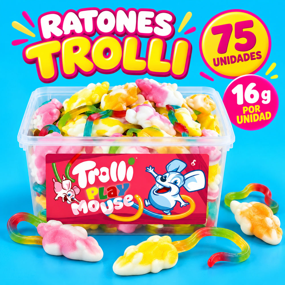 Trolli Ratones "Playmouse" | Tarro 75 Unidades x 16G — infografía