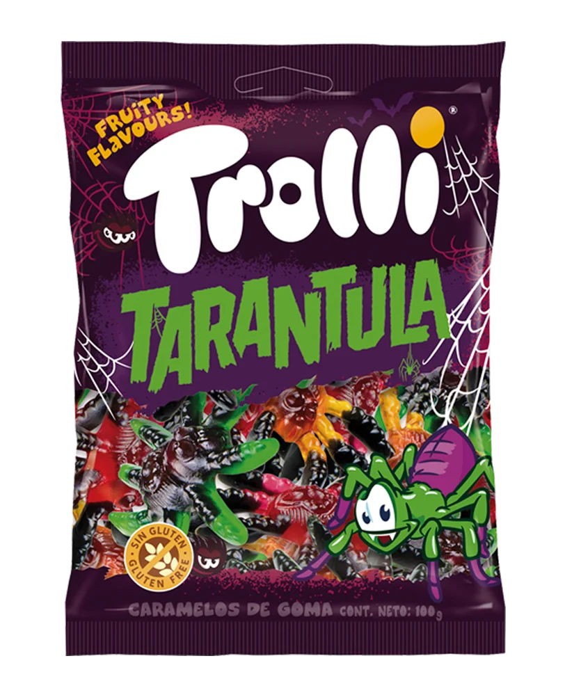 Tarantulas Trolli Bolsitas Individuales | Contine 12 Bolsas de 100g - Chuches Halloween