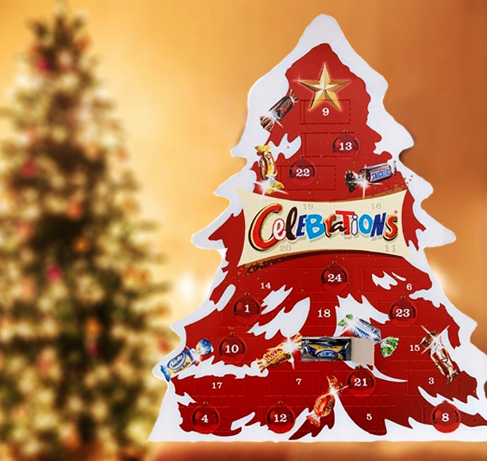 Calendario Adviento Celebrations | Surtidos de Chocolates 215g - Diseño Árbol de Navidad