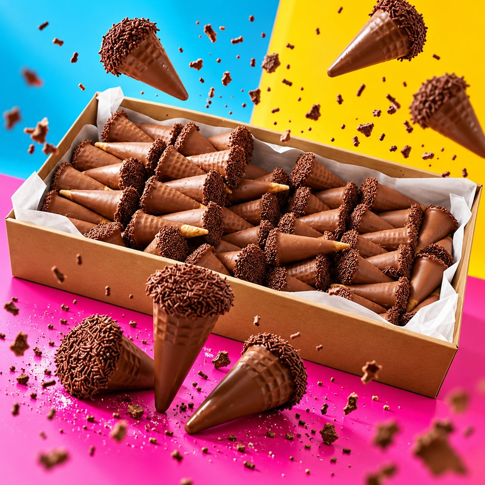 Vizcondesa Conos Chocolate | Caja Expositora 1,5KG — Creatividad publicitaria