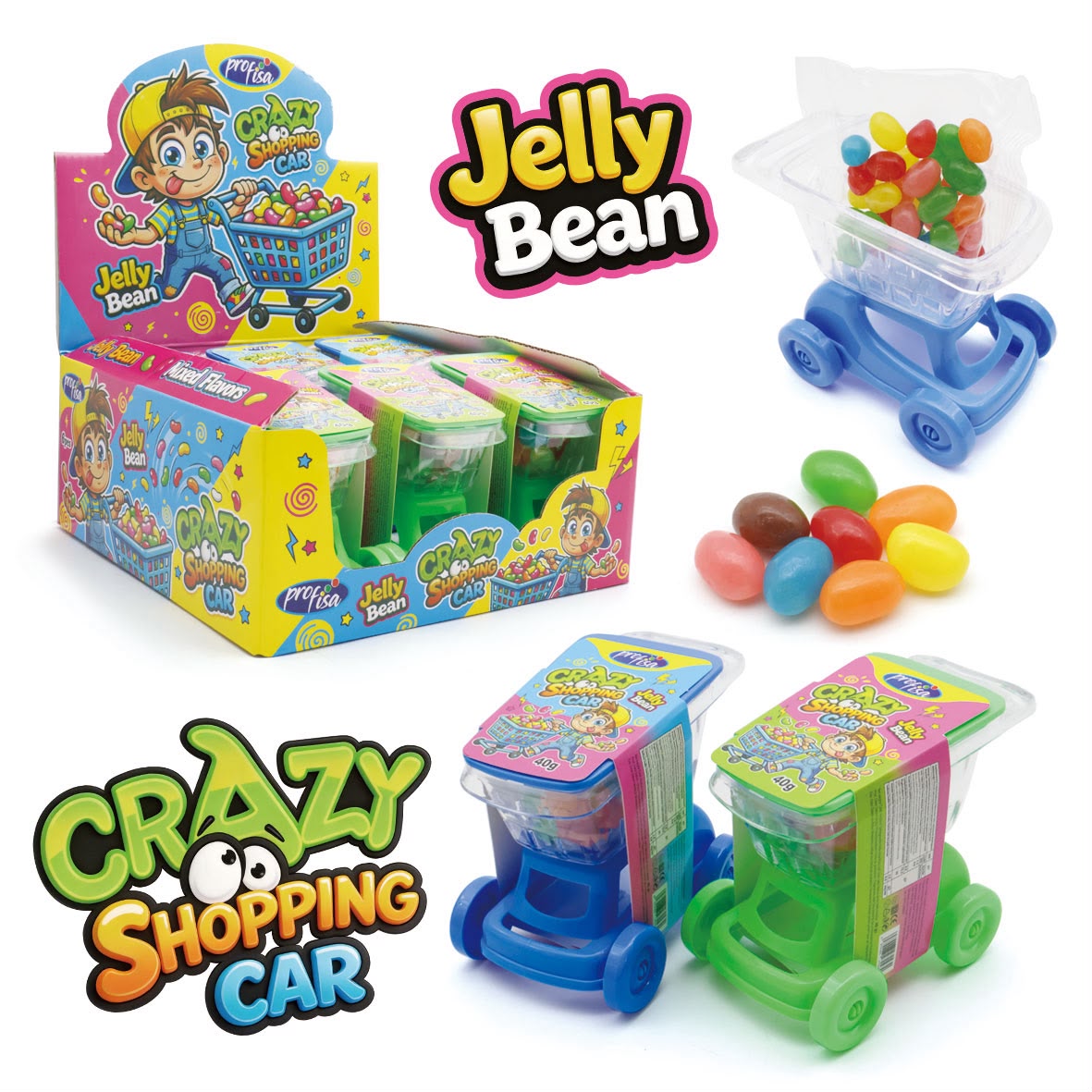 Crazy Shopping - Carrito con Jelly Beans en su Interior | Contiene 12 Unidades
