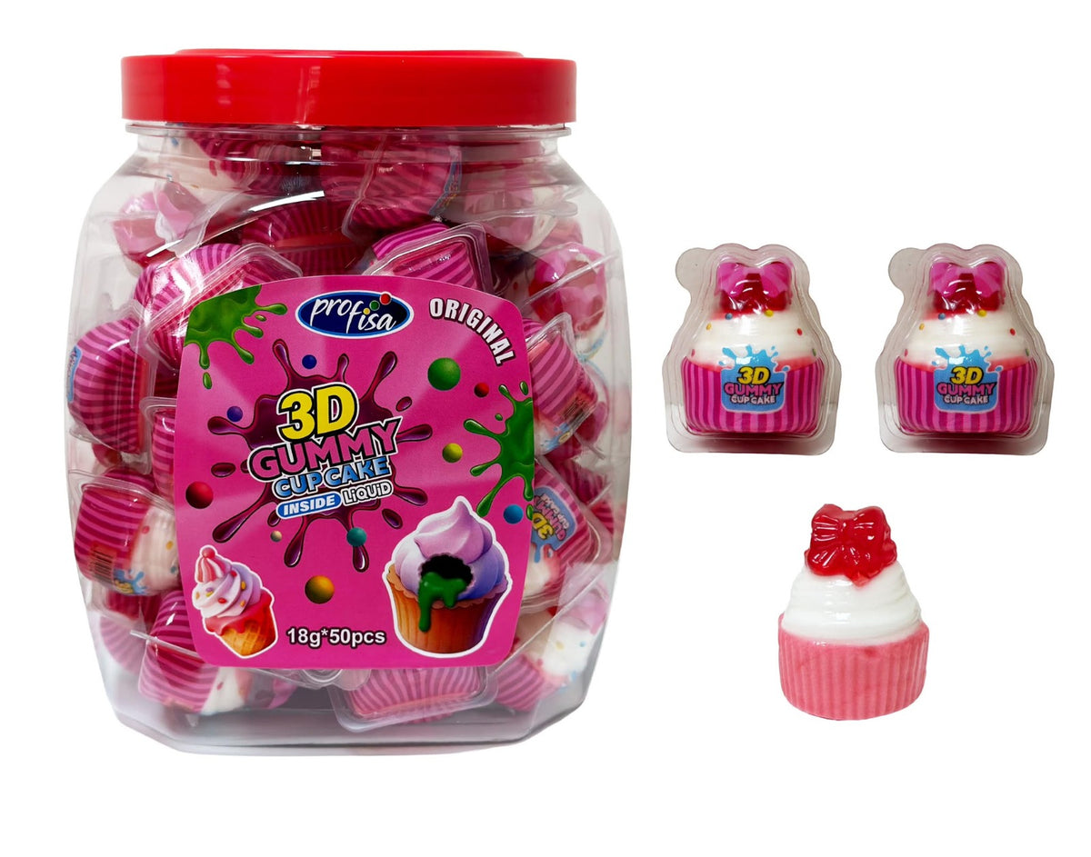 Cup Cake Gominolas con Relleno Líquido en el Interior | Tarro 50 Unidades