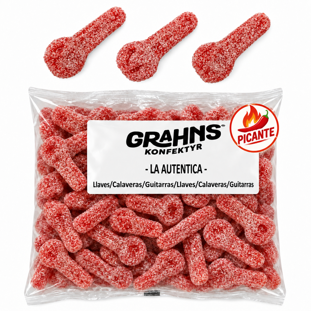 Llaves Super Ácidas + Picante - SABOR FRESA CHILI "LA AUTENTICA" | Formato Bolsa 1,2 KG