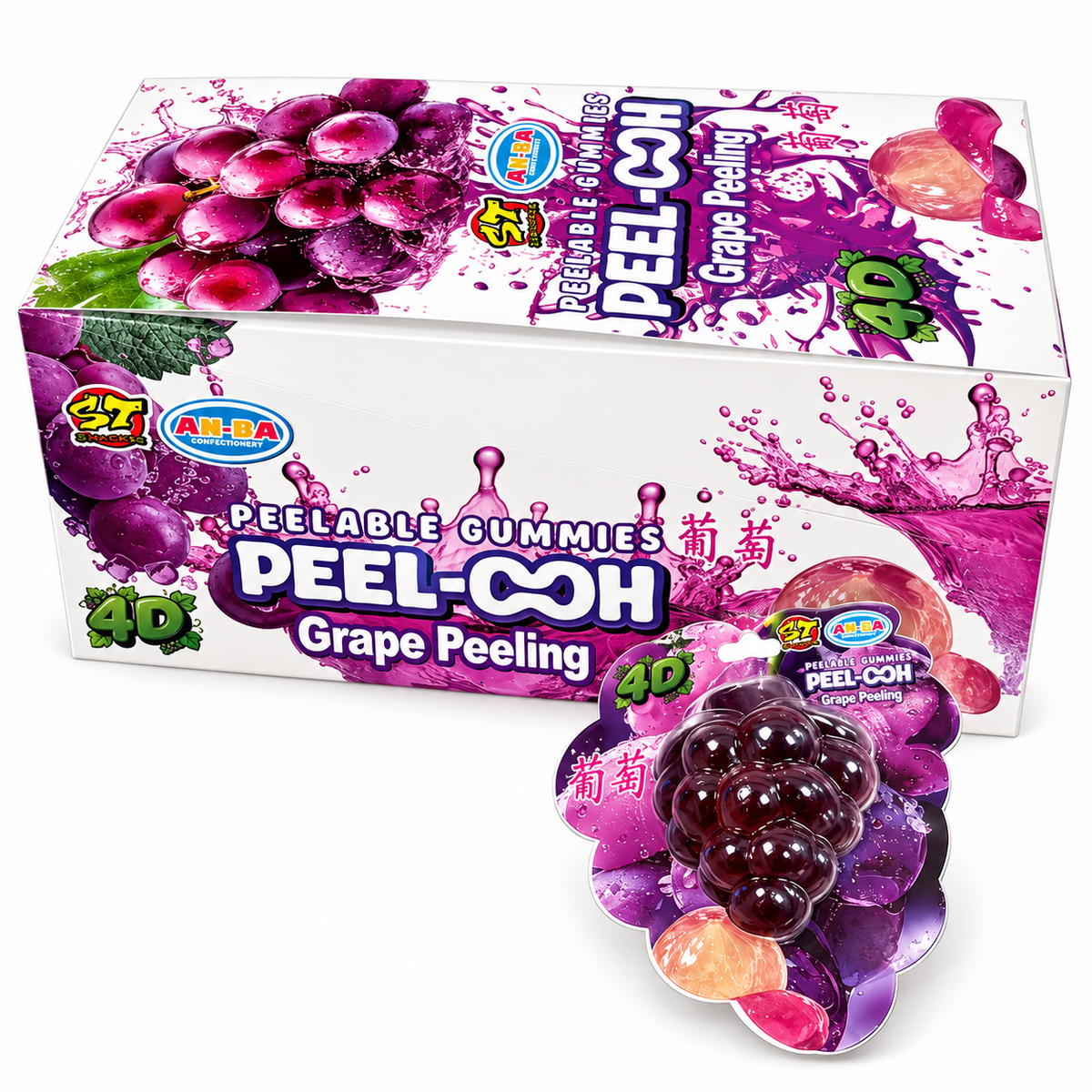 Uvas Gominola 4D - | Contiene 6 Unidades x 60G
