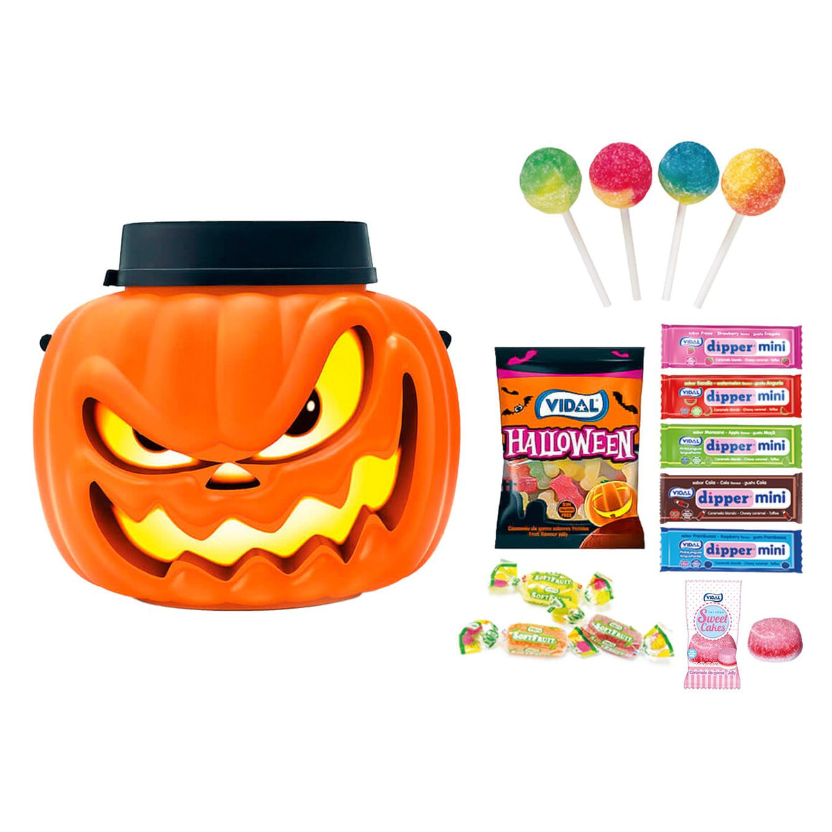 Calabaza Halloween de Vidal Golosinas - Caramelos y Gominolas Surtidos SIN GLUTEN | Contiene 180G