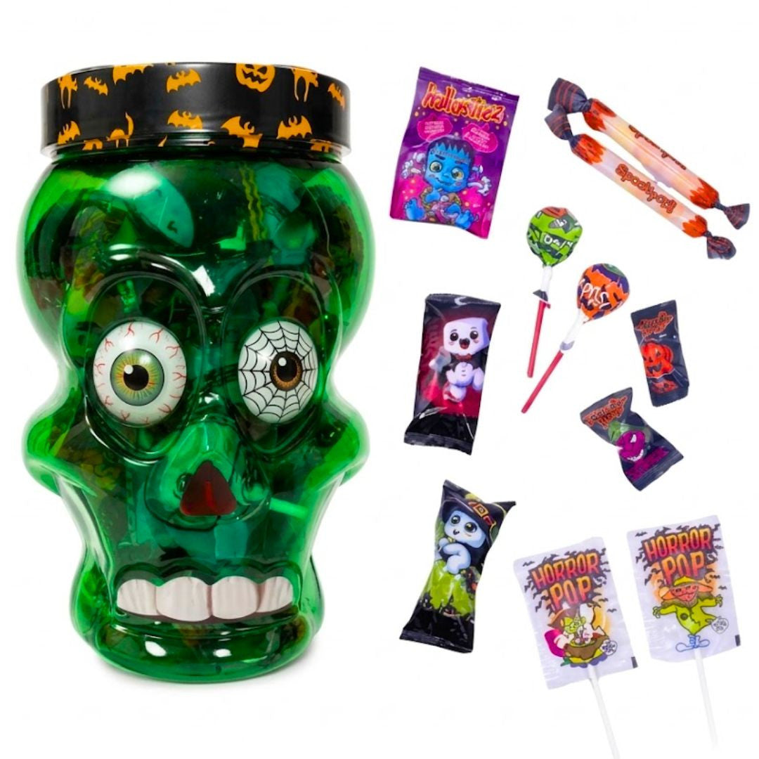 Calavera Halloween - Diseño de Colores - Chuches Surtidas | Contiene 200G - 1 UNIDAD
