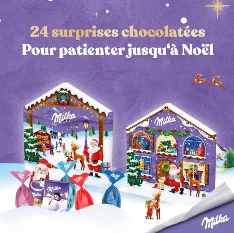 Calendario Adviento Casa Navideña Milka 147g | Contiene 6 Chocolatinas Diferentes