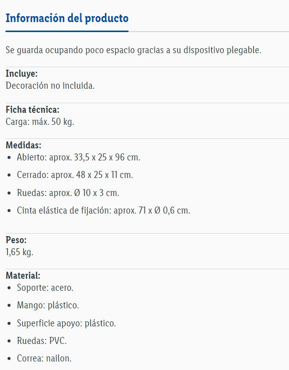 Carretilla Transporte Con Fijación Cuerda Elástica | Transporte Especial Bombonas - Apto Cargas Hasta 50KG