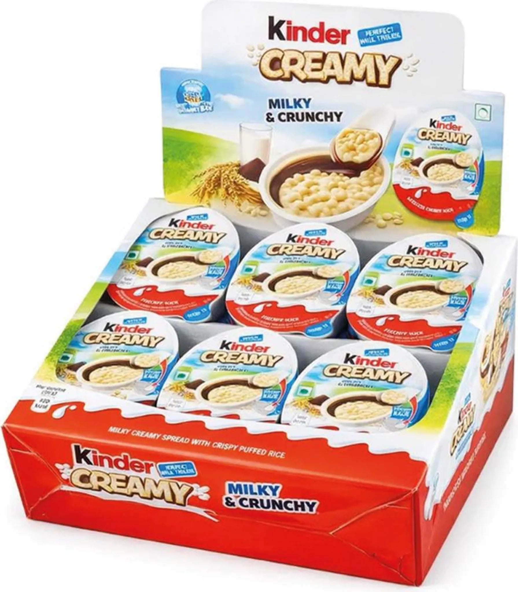 Kinder Creamy 19G con Arroz Crujiente Inflado - Contiene 24 Unidades