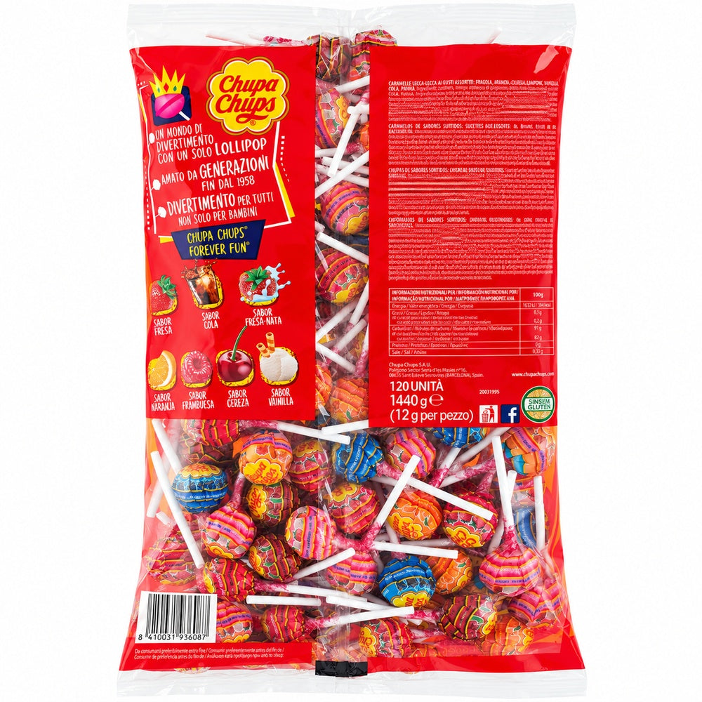 Chupa Chups sabores surtidos bolsa 120 unidades vista de producto