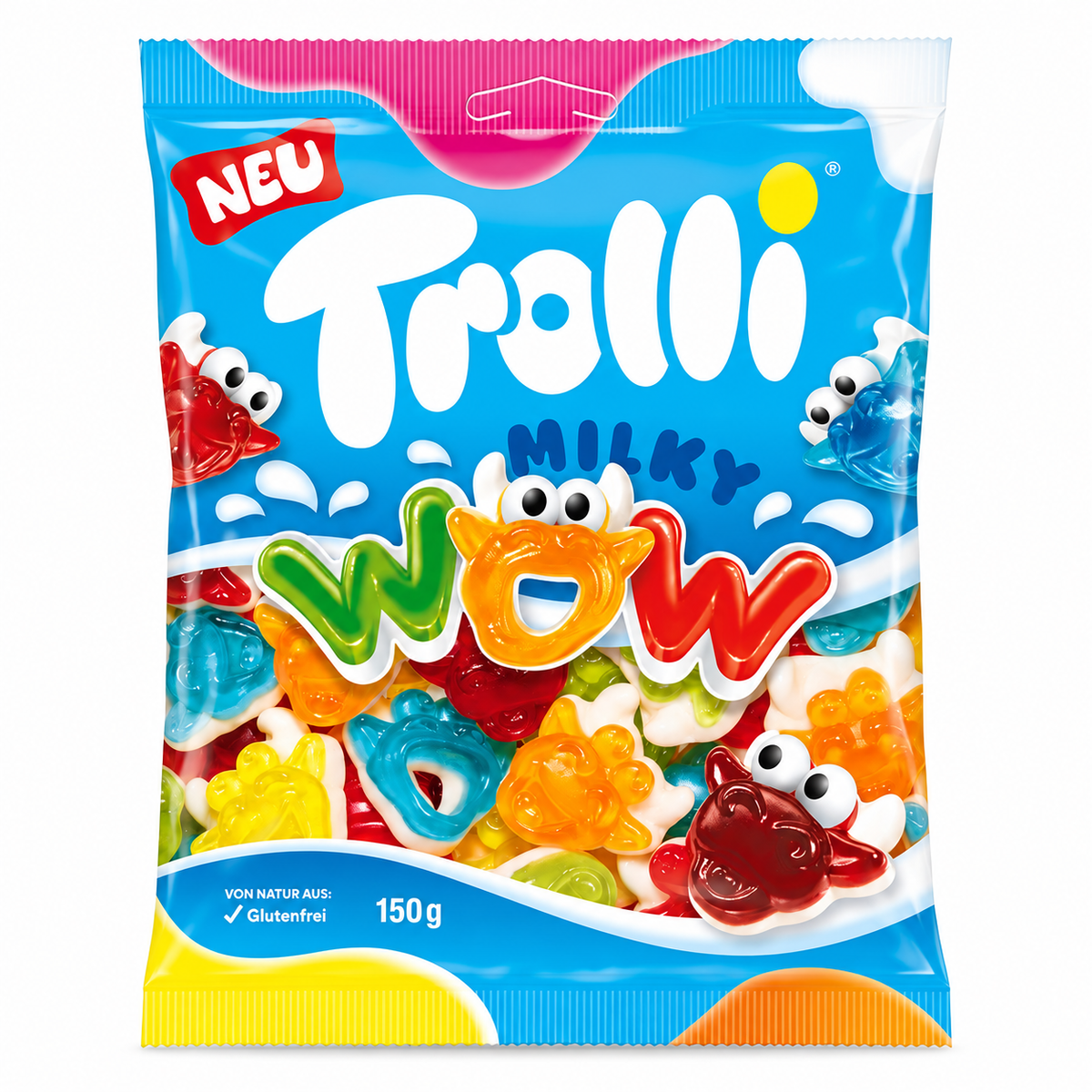 Trolli WOW Milky Mix - DOBLE TEXTURA - Sabores Surtidos - Formato Bolsa 1KG