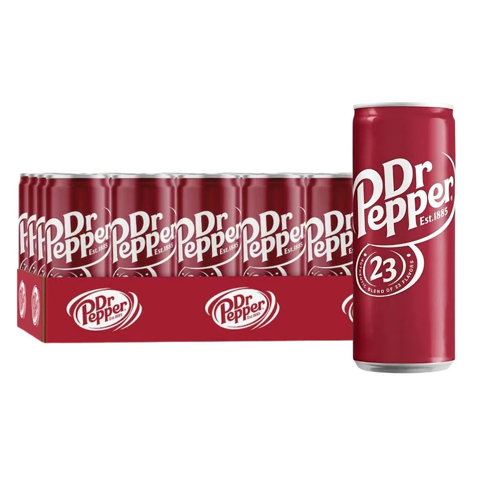 Dr Pepper Clásica 330ml - Contiene 24 Unidades.