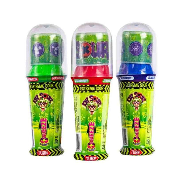 Dr. Sour - Twist 'n Squeeze + Pulsera | Sabor Aleatorio - Expositor 12 Unidades