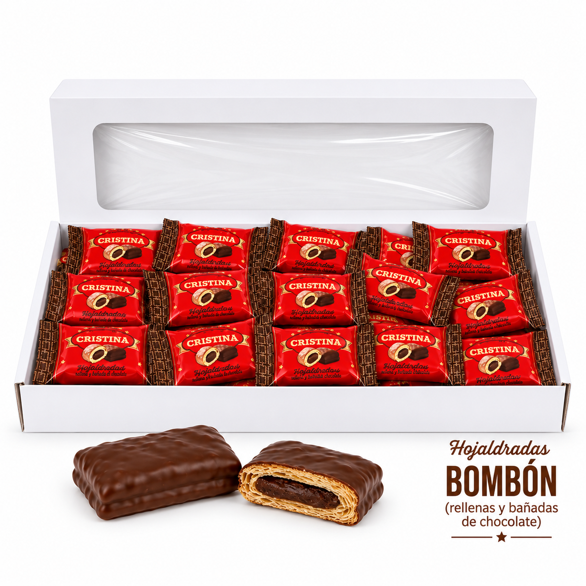 Hojaldres Surtidos Envueltos "Bombón Recubierto de Chocolate" | Caja Expositora 3KG