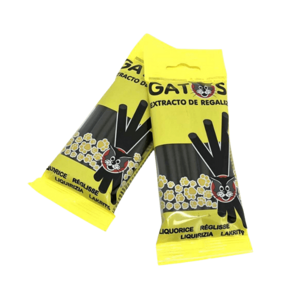 Gato Regaliz Negro - Saet Sweets | Expositor 20 Bolsas 76g